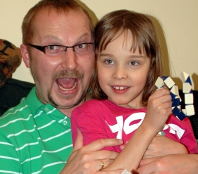 father loving his child with autism photo